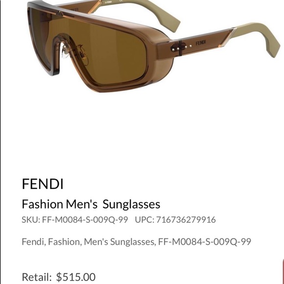FENDI MIRRORED STRIPED SHIELD SUNGLASSES main image 5